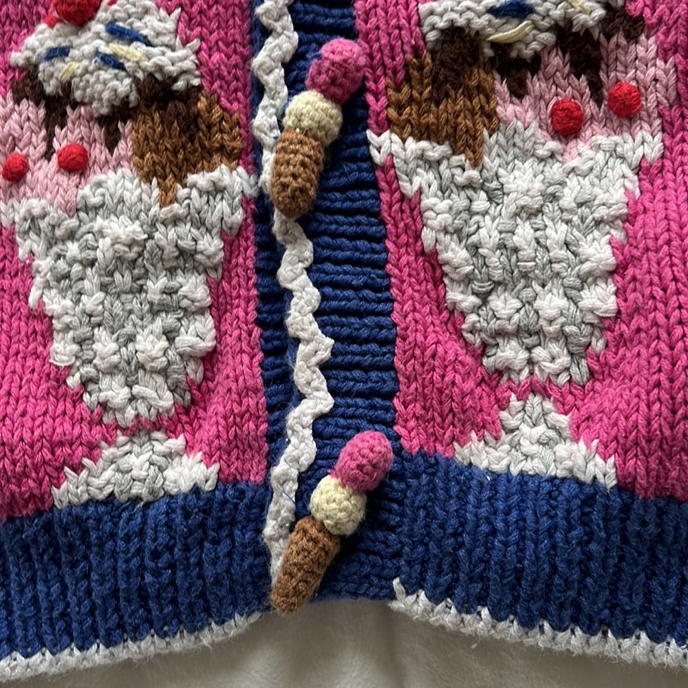 Vintage Hand Knit Ice Cream Sweater Vest - Picture 9 of 9